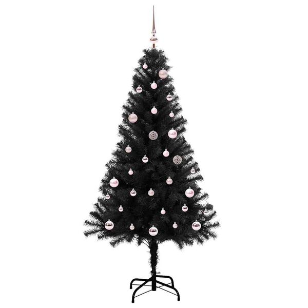 vidaXL Weihnachtsbaum mit 150 LEDs mit St&auml;nder Schwarz 150 cm PVC