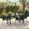 vidaXL Garten Essgruppe 5 pcs Schwarz PE-Rattan