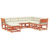 vidaXL 7tlg Garten-Lounge-Set mit Kissen Wachsbraun Massivholz Kiefer