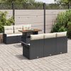 vidaXL Garten-Sofa-Set mit Kissen 7 pcs Schwarz und Creme