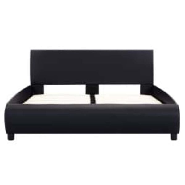 vidaXL Bettgestell mit LED Schwarz Kunstleder 140&times;200 cm