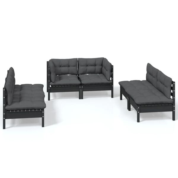 vidaXL 6-tlg. Garten-Lounge-Set mit Kissen Kiefer Massivholz