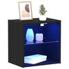 vidaXL Schwimmendes Regal mit LED-Licht Schwarz 40 x 28,5 x 40 cm