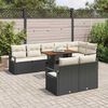 vidaXL Garten-Sofa-Set mit Kissen mit Kissen 9 pcs Schwarz und Creme