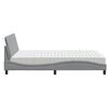 vidaXL Bett mit Matratze "Hanko" Hellgrau 140x200 cm Stoff