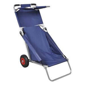 vidaXL Strandwagen mit R&auml;dern Tragbar Klappbar Blau