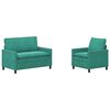 vidaXL Sofa Set 2 Stk. T&uuml;rkis Samt