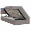 vidaXL LED-Speicherbett mit Matratze Taupe 90 x 200 cm Stoff