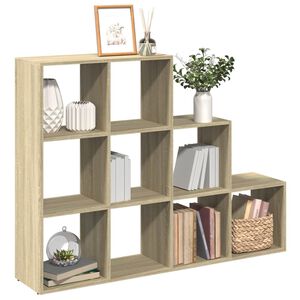 vidaXL Raumteiler-B&uuml;cherregal 3 Stufen Sonoma-Eiche 137,5x29x103,5 cm