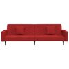 vidaXL Schlafsofa 2-Sitzer mit 2 Kissen Weinrot Samt