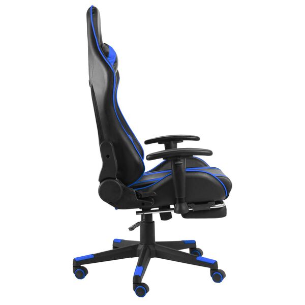vidaXL Gaming-Stuhl mit Fu&szlig;st&uuml;tze Drehbar Blau PVC