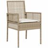 vidaXL Garten Essgruppe 3 pcs Beige Poly Rattan