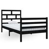 vidaXL Massivholzbett Schwarz Kiefer 90x200 cm