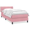 vidaXL Boxspringbett mit Matratze Rosa 90x210 cm Samt