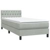 vidaXL Boxspringbett mit Matratze Hellgrau 90x210 cm Samt
