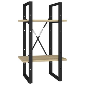 vidaXL B&uuml;cherregal 2 F&auml;cher Sonoma-Eiche 40x30x70 cm Holzwerkstoff