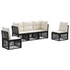vidaXL Gartensofa-set 5 pcs Schwarz Poly-Rattan