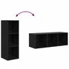 vidaXL TV-Schrankset 2 pcs Schwarz Eichen-Optik 37 x 37 x 107 cm