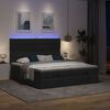 vidaXL Ottoman-Bett mit Matratzen & LEDs Schwarz 200x200 cm Stoff