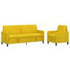 vidaXL Sofa Set mit Stauraum 2 stk. Gelb Polyester
