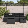 vidaXL Garten-Sofa-Set mit Kissen 6 pcs Schwarz Poly Rattan