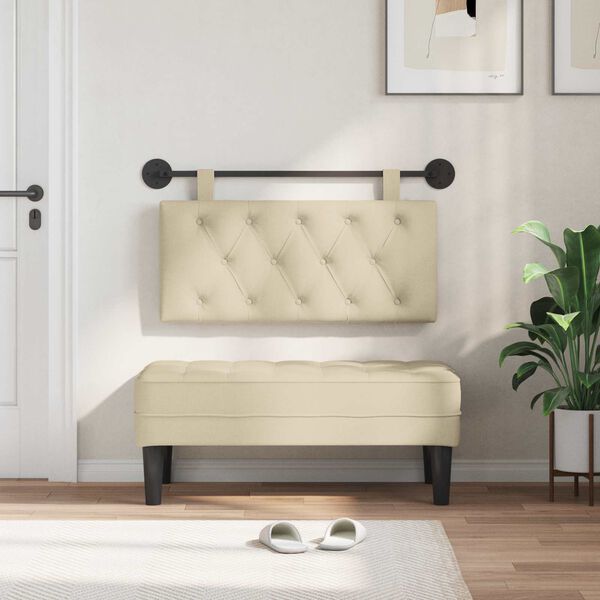 vidaXL H&auml;ngevorderseite Wandmontiert Creme 100 x 55 x 7 cm Stoff