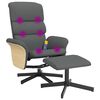 vidaXL Massagesessel mit Fu&szlig;hocker Dunkelgrau Stoff