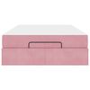 vidaXL Bettgestell mit Matratze mit Matratze 2 pcs Rosa Samt