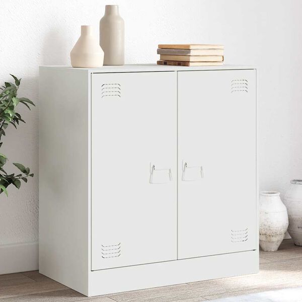 vidaXL Sideboard Weiß 67x39x73 cm Stahl