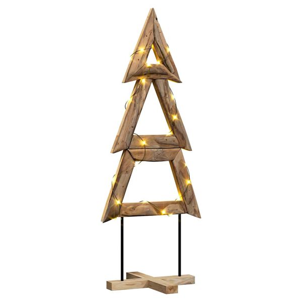 vidaXL Weihnachtsbaum mit St&auml;nder Braun 149,5 cm Massivholz Teak
