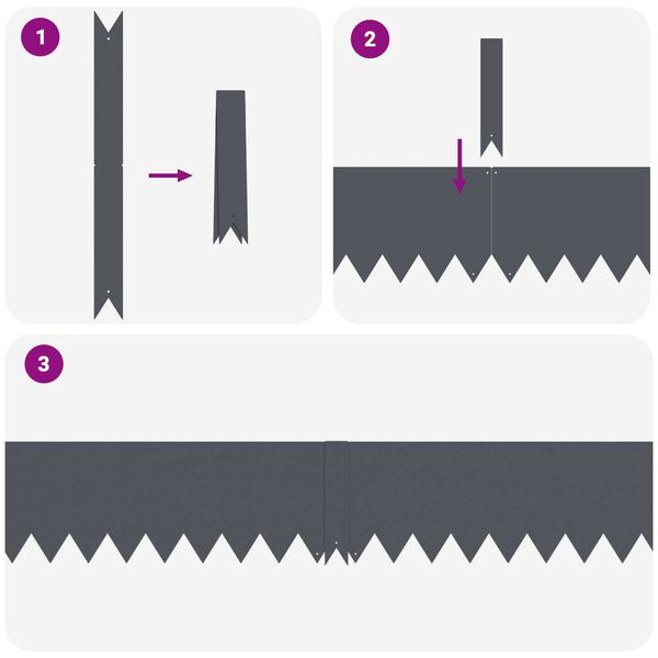 vidaXL Raseneinfassung 50 pcs Anthrazit 100 x 0,05 x 20 cm