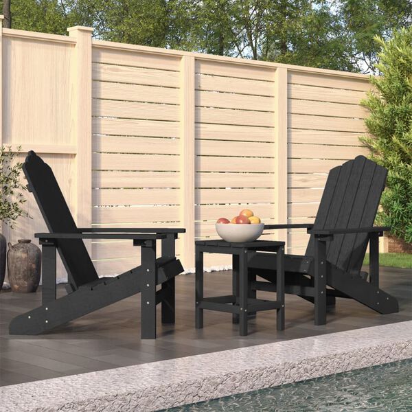 vidaXL Adirondack-Gartenst&uuml;hle mit Tisch HDPE Anthrazit