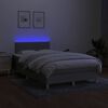 vidaXL Boxspringbett mit Matratze & LED Hellgrau 120x200 cm Stoff