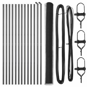 vidaXL Bodenmontierter Sechseckzaun 25 x 1,5 m PVC-beschichteter Stahl