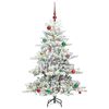 vidaXL K&uuml;nstlicher klappbarer Weihnachtsbaum Wei&szlig; 150 cm PVC und Stahl