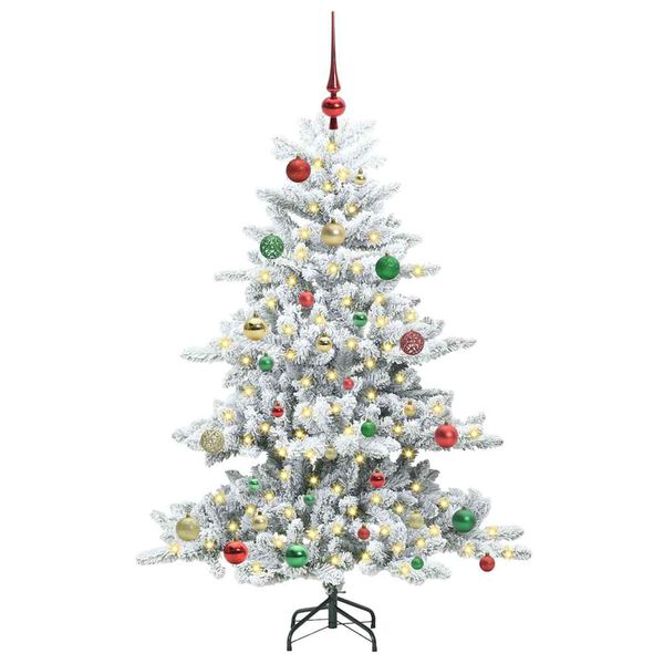vidaXL K&uuml;nstlicher klappbarer Weihnachtsbaum Wei&szlig; 150 cm PVC und Stahl