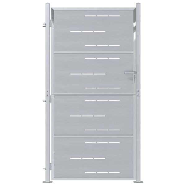 vidaXL Gartentor mit Schloss Silber 96 x 180 cm Edelstahl