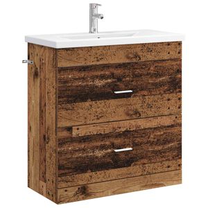 vidaXL Badezimmerm&ouml;bel-Set Altholz 81 x 40 x 84,5 cm Holzwerkstoff
