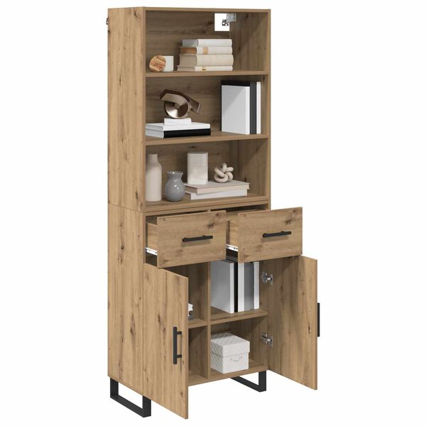 vidaXL Highboard Artisan-Eiche 69,5 x 34 x 180 cm Holzwerkstoff