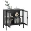 vidaXL Sideboard Schwarz 70x35x70 cm Glas und Stahl