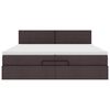 vidaXL Ottoman-Bett mit Matratze Dunkelbraun 200x200 cm Stoff