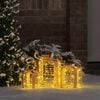 vidaXL Geschenkbox mit 60 LEDs 3 pcs Warmwei&szlig; 20 x 20 x 20 cm PET