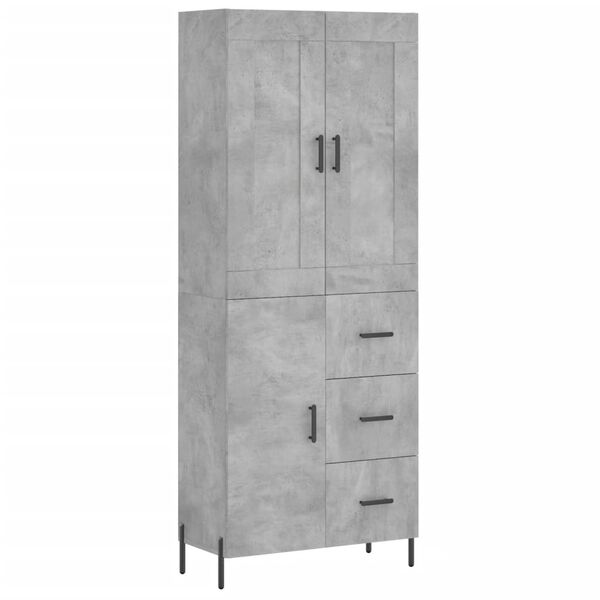 vidaXL Highboard Betongrau 69,5x34x180 cm Holzwerkstoff