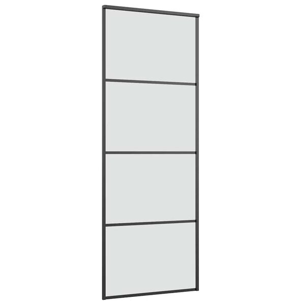 vidaXL Schiebetür mit Beschlag 76x205 cm ESG-Glas & Aluminium