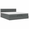 vidaXL Ottoman-Bett mit Matratze Dunkelgrau 200x200 cm Stoff