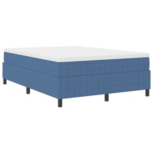 vidaXL Boxspringbett Blau und Wei&szlig; 140 x 200 cm Cordstoff