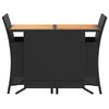 vidaXL 3-tlg. Bistro-Set mit Kissen Schwarz Poly Rattan