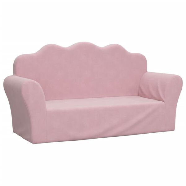 vidaXL Kindersofa 2-Sitzer Rosa Weich Pl&uuml;sch