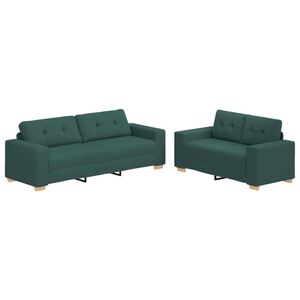 vidaXL Sofa 2 stk. Dunkelgr&uuml;n [Stoff]: Stoff