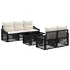 vidaXL Gartensofa-set 6 stk. Schwarz und Cremewei&szlig; Poly-Rattan